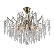 Lampa wisząca Mallola PND-56808-8 Italux Elegancka antyczny brąz + kryształki