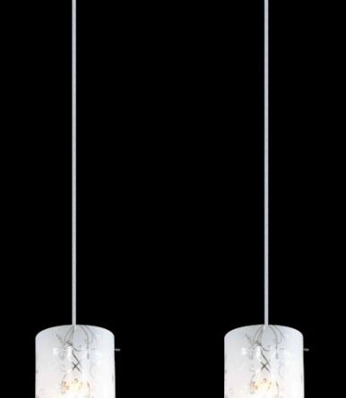 Lampa wisząca Valve MDM1672/2 Italux nowoczesna lampa wykończenie w kolorze chromu klosze w kształcie tub ze szkła z dekoracyjnym motywem kwiatowym