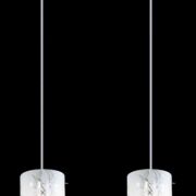 Lampa wisząca Valve MDM1672/2 Italux nowoczesna lampa wykończenie w kolorze chromu klosze w kształcie tub ze szkła z dekoracyjnym motywem kwiatowym