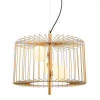 Lampa wisząca DAREN MDM-3937/3 GD Italux NIESAMOWITY DRUCIANY KLOSZ W KOLORZE ZŁOTYM 