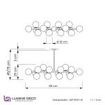 Lampa wisząca PETRICA LDP 6033-16 (BK+GD) Lumina Deco czarno-złota nowoczesna - 2