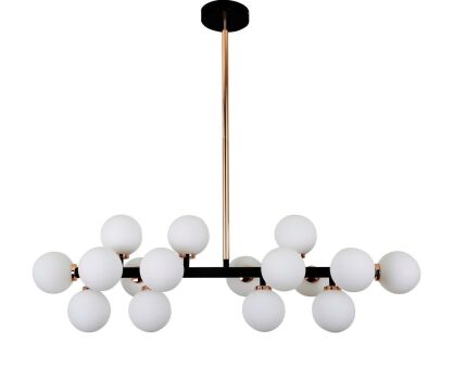 Lampa wisząca PETRICA LDP 6033-16 (BK+GD) Lumina Deco czarno-złota nowoczesna