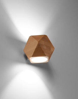Kinkiet WOODY SL.1008 SOLLUX LIGHTING geometryczny drewniany G9