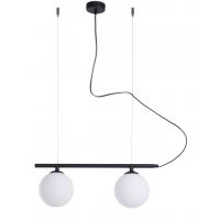 Lampa wisząca BERYL GLASS czarna 2 białe kule ALDEX 1006H1  
