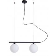 Lampa wisząca BERYL GLASS czarna 2 białe kule ALDEX 1006H1  