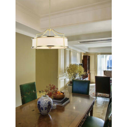 Lampa wisząca Stanza Old Gold M Orlicki Design artdeco beżowy abażur