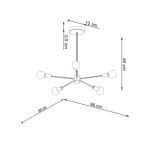Lampa wisząca LANGO SL.1022 Sollux Lighting minimalistyczna 5x E27 - 6