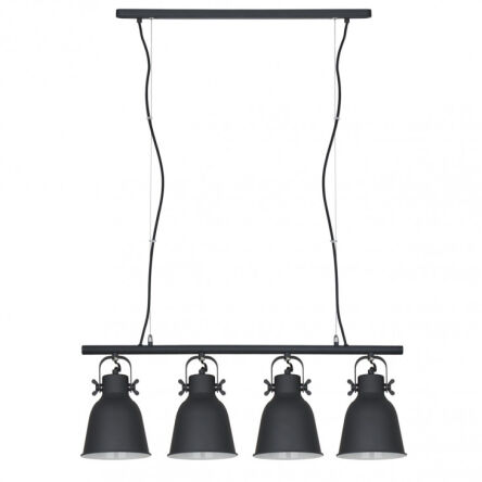 Lampa wisząca LAVARE MD-HN82608-4-BK+WH Italux SUROWA W INDUSTRIALNYM  STYLU BIAŁO / CZARNA 4 x E27