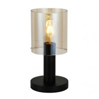 Lampa stołowa SARDO TB-5581-1-BK+AMB Italux Czarna z bursztynowym kloszem