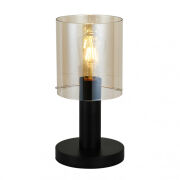 Lampa stołowa SARDO TB-5581-1-BK+AMB Italux Czarna z bursztynowym kloszem