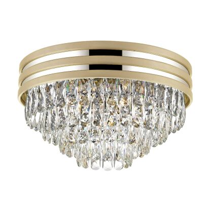 Plafon NAICA C0525-05A-V6B5 Zuma Line elegancki kryształki złoty srebrny