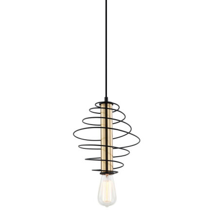 Lampa wisząca MIRREN MDM-3932/1 BK+BRO Italux Nowoczesna lampa wisząca ze spiralnym zdobieniem 