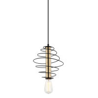 Lampa wisząca MIRREN MDM-3932/1 BK+BRO Italux Nowoczesna lampa wisząca ze spiralnym zdobieniem 