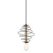 Lampa wisząca MIRREN MDM-3932/1 BK+BRO Italux Nowoczesna lampa wisząca ze spiralnym zdobieniem 