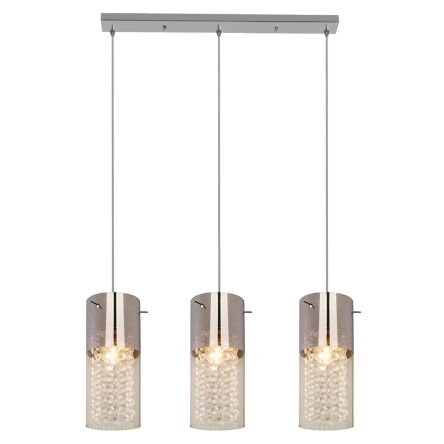 LAMPA WISZĄCA Zara 3 wisząca linia TRANSPARENTNY / SREBRNY light prestige METAL / CHROM / KRYSZTAŁ / SZKŁO E14 / max 40W
