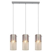 LAMPA WISZĄCA Zara 3 wisząca linia TRANSPARENTNY / SREBRNY light prestige METAL / CHROM / KRYSZTAŁ / SZKŁO E14 / max 40W