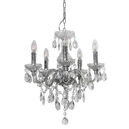 Żyrandol Whiz L.90690/5CLE Italux chrom styl pałacowy elegancki