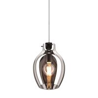 LAMPA WISZĄCA WEWNĘTRZNA BRESSO PENDANT  ZUMA LINE P19066A-D18 E27  SZKŁO  Transparentny czarny