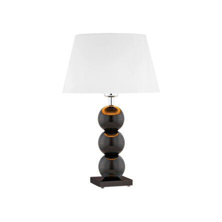 Lampa stołowa FUDŻI 4058 Argon Szykowna czarna podstawa i biały klosz