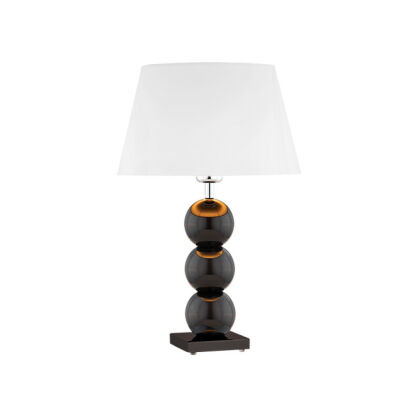 Lampa stołowa FUDŻI 4058 Argon Szykowna czarna podstawa i biały klosz