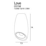 LAMPA SUFTOWA MAXLIGHT LOVE PLAFON BIAŁY C0158 nowoczesny elegancki wazonik  - 3