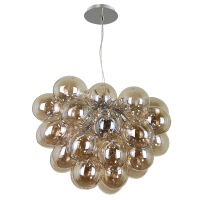 LAMPA WISZĄCA BENTO PND-7273-S-8-CGN ITALUX  MODERNISTYCZNA ZACHWYCAJĄCA SZKLANE BAŃKI W KOLORZE KONIAKU 
