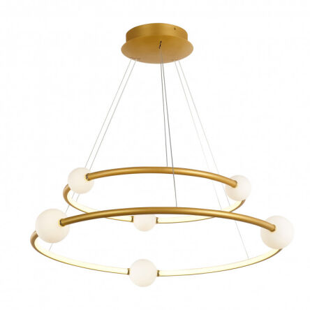 Lampa wisząca Lozanna PND-20112035-2A-GD Italux Modernistyczna dwa złote okręgi