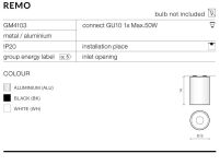 Lamp sufitowa natynkowa walec czarny Remo  GM4103 BK/ AZ0818 + wybrany odbłyśnik - 4