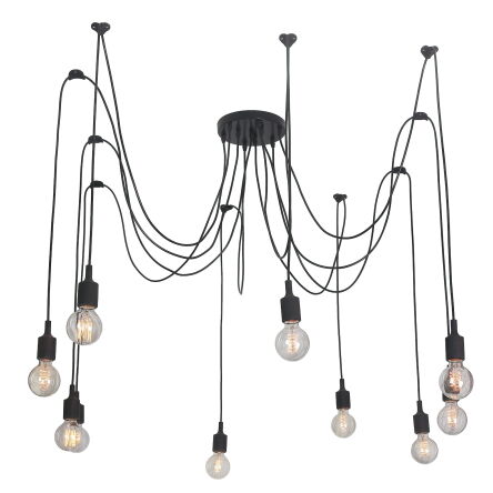 Lampa wisząca Soleto w kolorze czarnym z metalu Light Prestige długa 