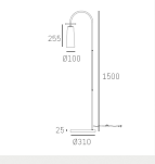 Lampa podłogowa BOW F01145BK Cosmo Light 150 cm klasyczna czarno-biała - 2