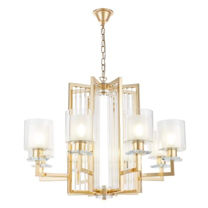 Lampa wisząca MANHATTAN W8 LDP 8012-8 (GD) Lumina Deco złota 8x E27