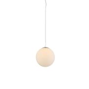 Lampa wisząca White Ball 20 AZzardo FLWB20WH kula mleczna  chromowane wykończenie nowoczesna
