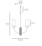 Lampa wisząca BOW P04183BK Cosmo Light Czarny mosiądz 4xE14 - 3
