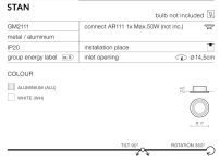 Lampa sufitowa wpuszczana techniczna aluminium Stan 1 Azzardo GM2111 ALU, AZ0860 - 2