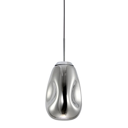 Lampa wisząca LAPOLA PND-8028-1-CH Italux PODŁUŻNY NIEREGULARNY KSZTAŁT CHROMOWE WYKOŃCZENIE LAMPY I KLOSZA 