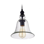 Lamp wisząca Paris- P01789BK w stylu loftowym, vintage transparentny szklany klosz metalowe elementy w kolorze czarnym - 3