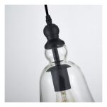 Lamp wisząca Paris- P01789BK w stylu loftowym, vintage transparentny szklany klosz metalowe elementy w kolorze czarnym - 2