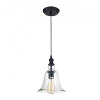 Lamp wisząca Paris- P01789BK w stylu loftowym, vintage transparentny szklany klosz metalowe elementy w kolorze czarnym
