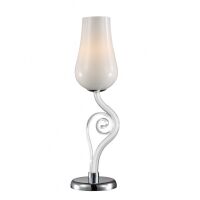 Klasyczna lampa stołowa Lybra MT10904-1A Italux z białego szkła i stopu metali