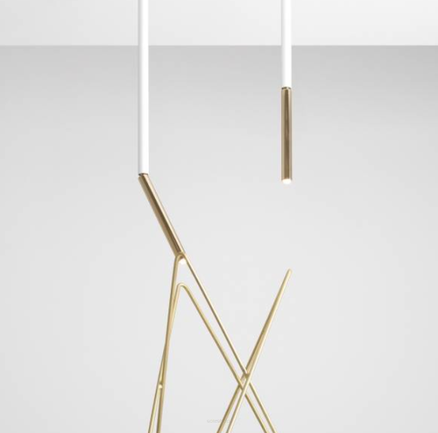 Lampa sufitowa STICK GOLD/WHITE M biało/złota tuba ALDEX 1067PL_G_M  
