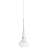 Lampa wisząca Tasos 1 AZzardo MD2095-1W AZ0260 nietypowy elegancki klosz jest wykonana z metalu chromowanego i szkła w kolorze białym