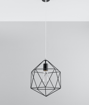 Loftowa Nowoczesna Lampa wisząca  Gaspare czarna SL.0291 klosz z metalu druciasty