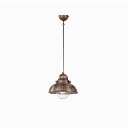 Lampa wisząca Sailor SP1 D29 miedź Ideal Lux  025278   posiada metalową oprawę wykończoną w kolorze miedzi klosz ze szkła styl industralny