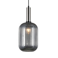 Lampa wisząca ANTIOLA PND-5588-1L-SC+SG Italux  DYMIONY SZKLANY KLOSZ ŚREDNICA 20 CM WYKOŃCZENIE LAMPY- NIKIEL SATYNOWY
