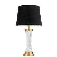 Lampa stołowa VILLANOVA LDT 302 (MD+BK) Lumina Deco Glamour 68 cm czarny abażur