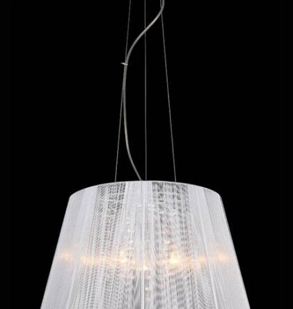 Lampa wisząca Isla MDM1869-3 WH Italux  biały abażur z tkaniny styl pałacowy elegancki kryształki