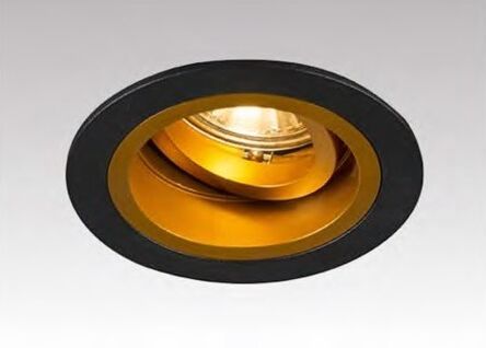 LAMPA SUFITOWA WPUSZCZANA  ZUMA LINE CHUCK DL ROUND BK/GO Z ALUMINIUM MA KOLOR CZARNY ZE ZŁOTYM PIERŚCIENIEM GU10 OKRĄGŁA