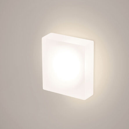 LAMPA SCHODOWA ELKIM LESEL 008 XL Osłona ze szkła akrylowego BIAŁA IP44/20 3000K / 4000K LED