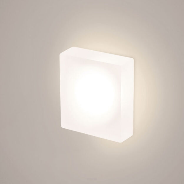 LAMPA SCHODOWA ELKIM LESEL 008 XL Osłona ze szkła akrylowego BIAŁA IP44/20 3000K / 4000K LED