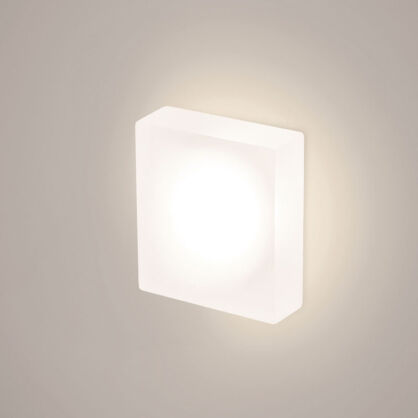 LAMPA SCHODOWA ELKIM LESEL 008 XL Osłona ze szkła akrylowego BIAŁA IP44/20 3000K / 4000K LED